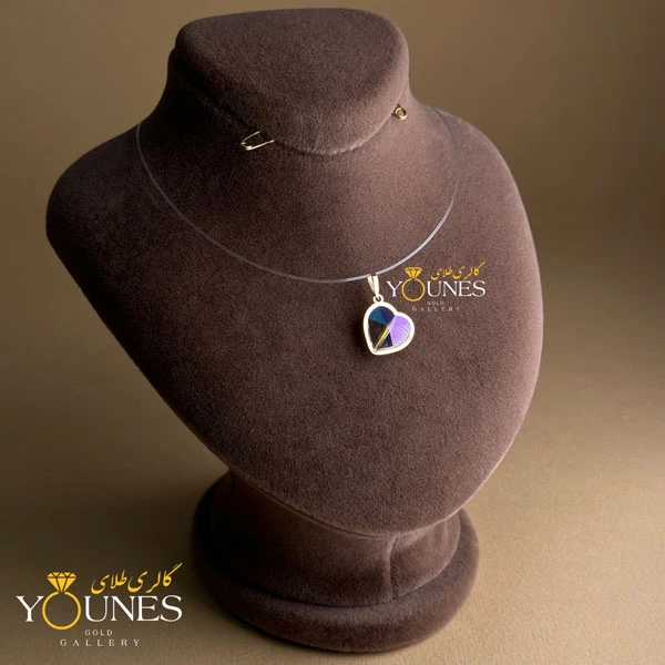 آویز طلا سواروسکی قلبی صورتی